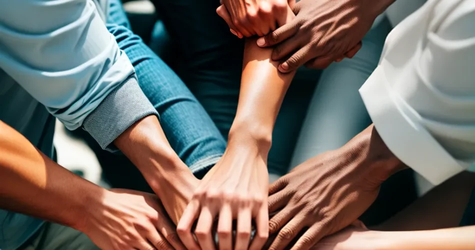 Membros da igreja em uma reunião de grupo.